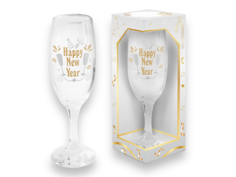 Pezsgőspohár H.N.Year/ch.glas.