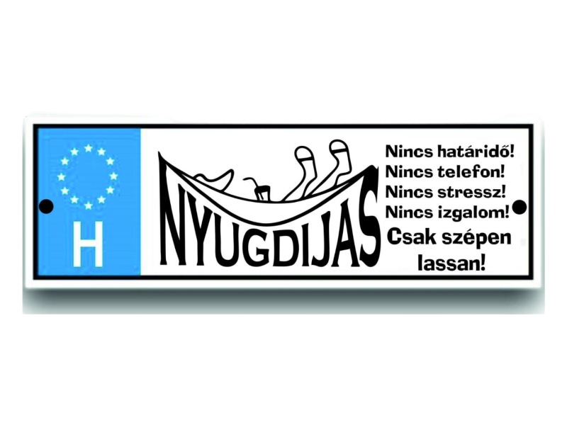 Rendszám Nyugdíjas hintaágy...