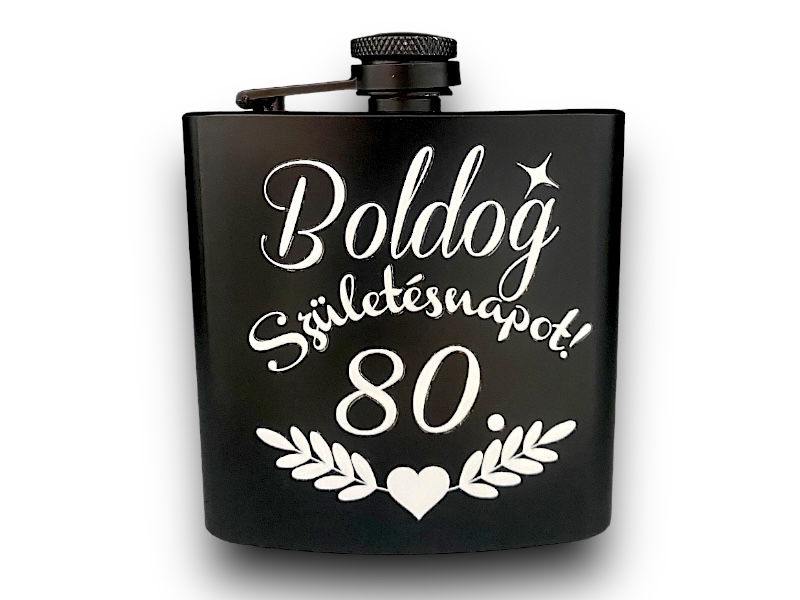 Fém flaska fekete 6oz 80